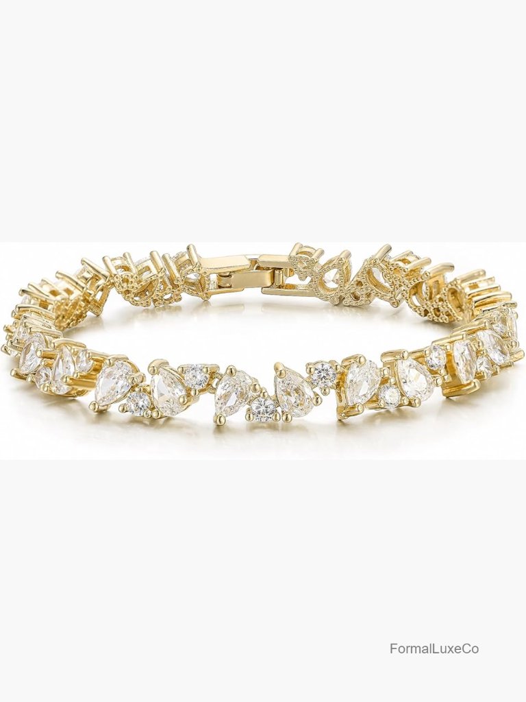 Marquise Teardrop Cz Tennis Bracelet Wedding Bridal Prom Gift